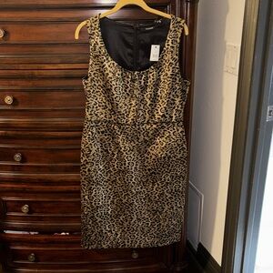 Leopard Print Satin Dress